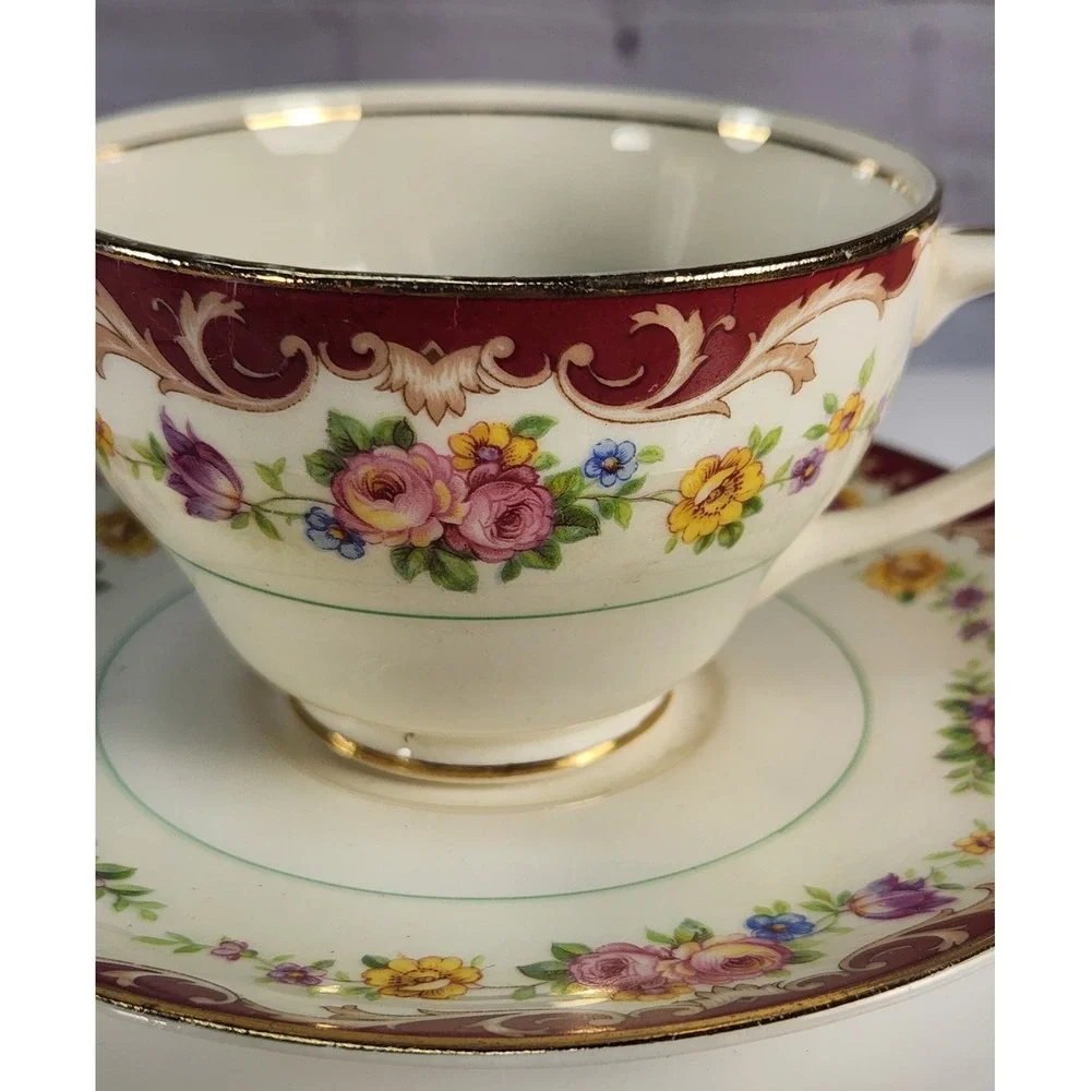 Pope Gosser Bone China Teacup & Saucer Set